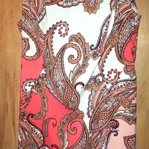 20W coral pink paisley dress